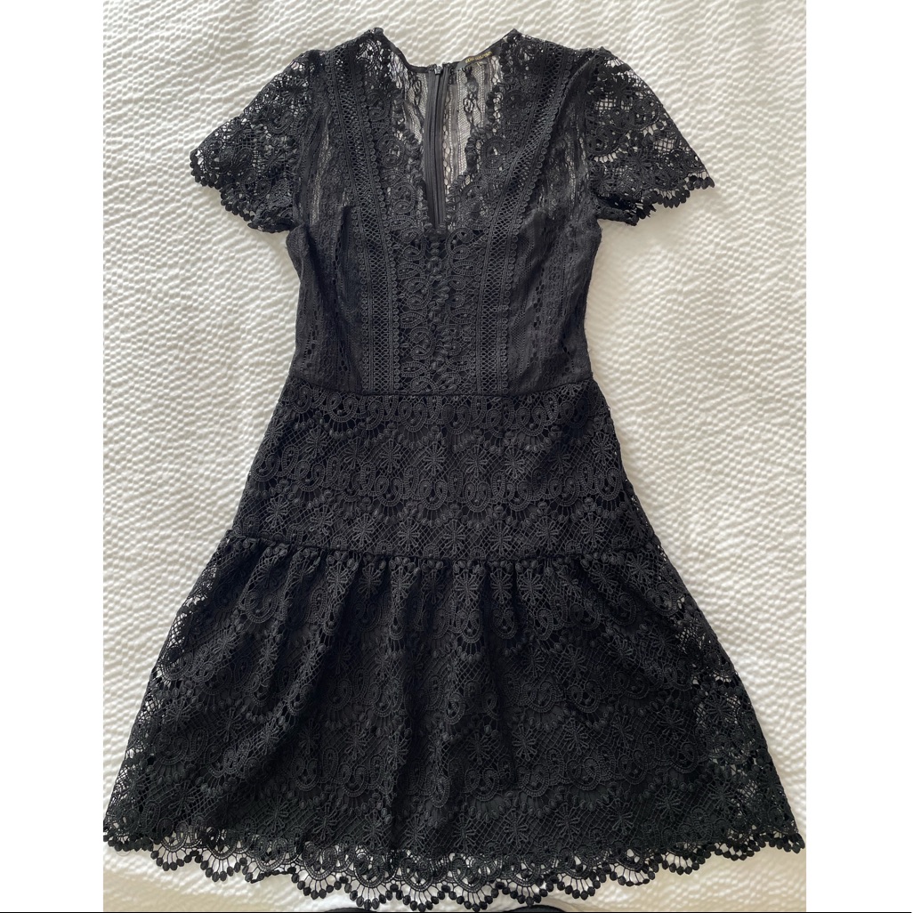 Kobi Halperin Black Lace Mini Dress Size Xs